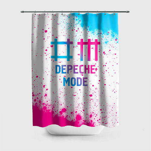 Шторка для ванной Depeche Mode neon gradient style / 3D-принт – фото 1