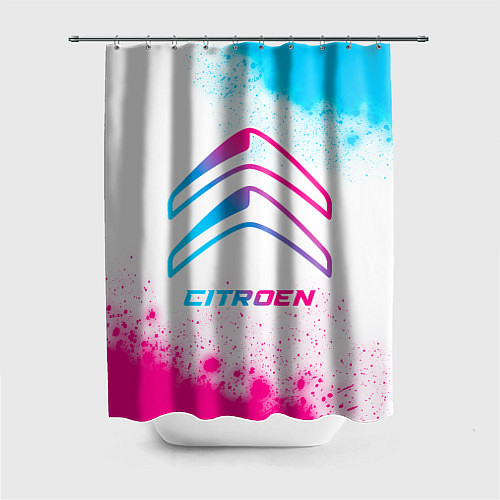 Шторка для ванной Citroen neon gradient style / 3D-принт – фото 1