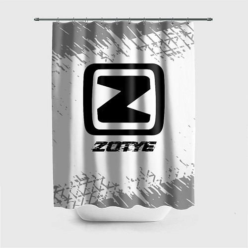Шторка для ванной Zotye speed на светлом фоне со следами шин / 3D-принт – фото 1