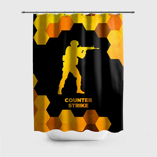Шторка для ванной Counter Strike - gold gradient / 3D-принт – фото 1