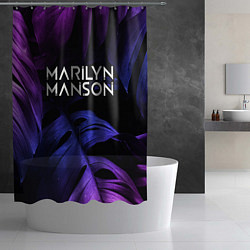 Шторка для душа Marilyn Manson neon monstera, цвет: 3D-принт — фото 2