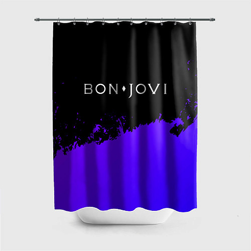Шторка для ванной Bon Jovi purple grunge / 3D-принт – фото 1