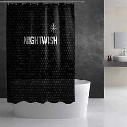 Шторка для душа Nightwish glitch на темном фоне: символ сверху, цвет: 3D-принт — фото 2