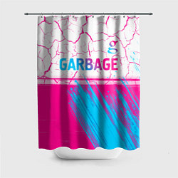 Шторка для ванной Garbage neon gradient style: символ сверху