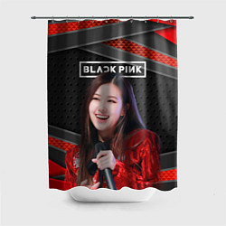 Шторка для ванной Rose Blackpink black red