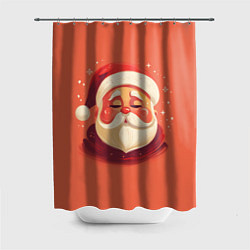 Шторка для душа Портрет Деда Мороза, цвет: 3D-принт