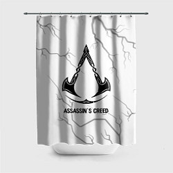 Шторка для душа Assassins Creed glitch на светлом фоне, цвет: 3D-принт