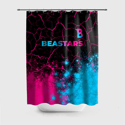 Шторка для ванной Beastars - neon gradient: символ сверху / 3D-принт – фото 1