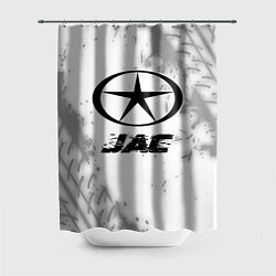 Шторка для ванной JAC speed на светлом фоне со следами шин