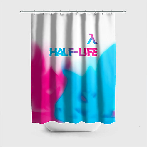 Шторка для ванной Half-Life neon gradient style: символ сверху / 3D-принт – фото 1