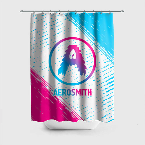 Шторка для ванной Aerosmith neon gradient style / 3D-принт – фото 1