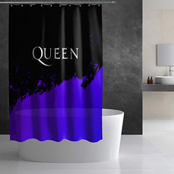Шторка для душа Queen purple grunge, цвет: 3D-принт — фото 2