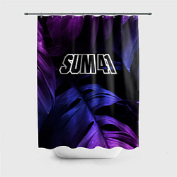 Шторка для ванной Sum41 neon monstera