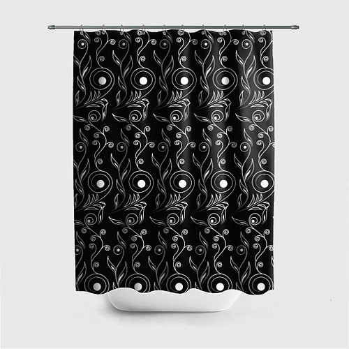 Шторка для ванной Black style pattern / 3D-принт – фото 1