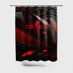 Шторка для душа CS GO red and black, цвет: 3D-принт