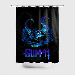 Шторка для душа Sum41 horns skull, цвет: 3D-принт