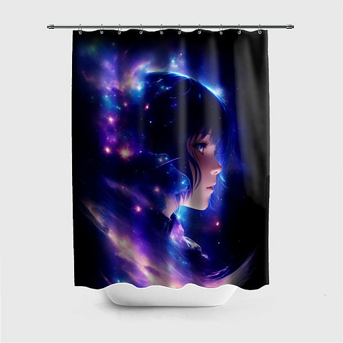 Шторка для ванной Космическая женщина / 3D-принт – фото 1