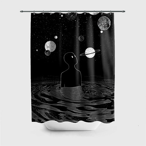 Шторка для ванной Погружение во вселенную / 3D-принт – фото 1