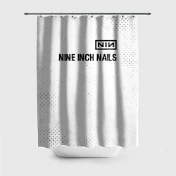 Шторка для душа Nine Inch Nails glitch на светлом фоне: символ све, цвет: 3D-принт