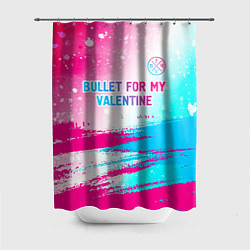 Шторка для ванной Bullet For My Valentine neon gradient style: симво