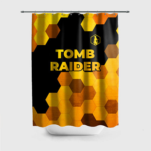 Шторка для ванной Tomb Raider - gold gradient: символ сверху / 3D-принт – фото 1