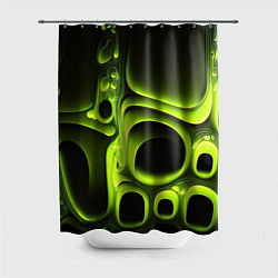 Шторка для душа Зеленая кислотная абстракция, цвет: 3D-принт