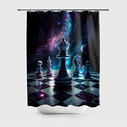 Шторка для ванной Космические шахматы