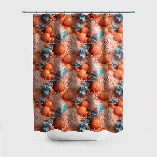 Шторка для ванной Сочные фрукты клипарт / 3D-принт – фото 1