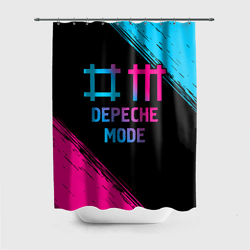 Шторка для ванной Depeche Mode - neon gradient / 3D-принт – фото 1