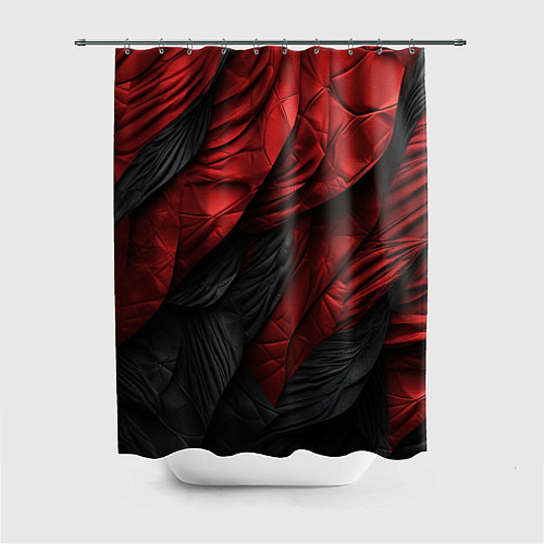 Шторка для ванной Red black texture / 3D-принт – фото 1