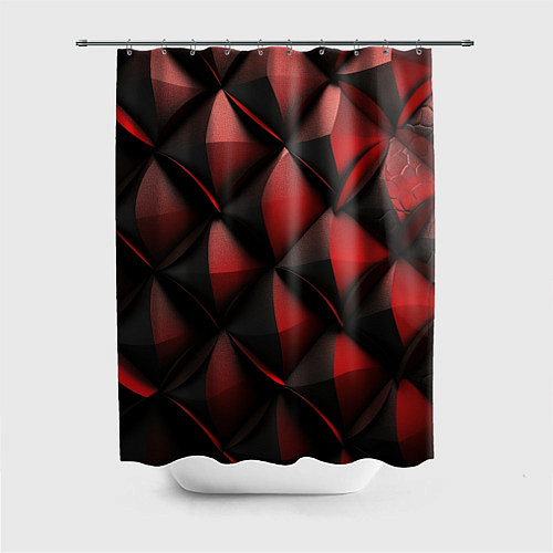 Шторка для ванной Объемная текстура красная кожа / 3D-принт – фото 1