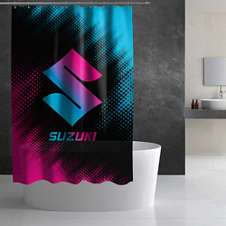 Шторка для душа Suzuki - neon gradient, цвет: 3D-принт — фото 2