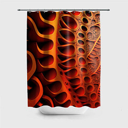 Шторка для душа Объемная оранжевая абстракция, цвет: 3D-принт
