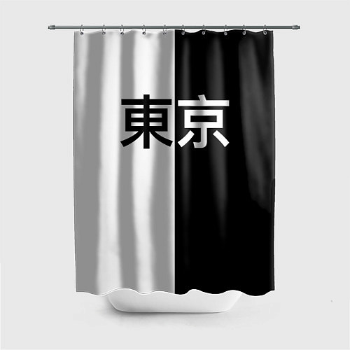 Шторка для ванной Tokyo - Иероглифы / 3D-принт – фото 1