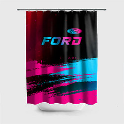 Шторка для ванной Ford - neon gradient: символ сверху