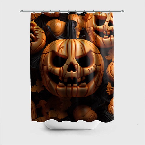 Шторка для ванной Pumpkin Halloween / 3D-принт – фото 1