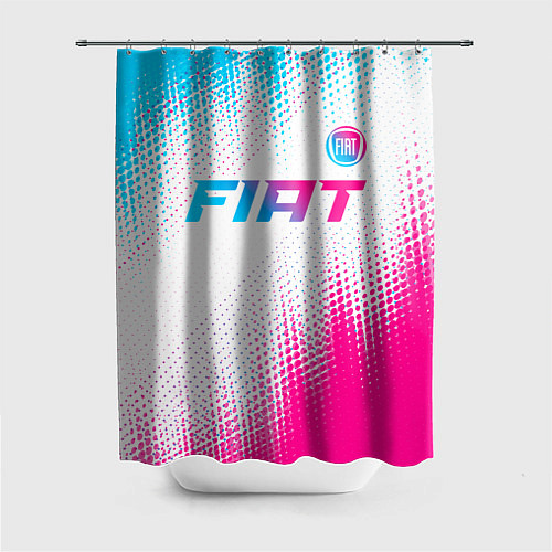 Шторка для ванной Fiat neon gradient style: символ сверху / 3D-принт – фото 1