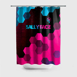 Шторка для ванной Sally Face - neon gradient: символ сверху