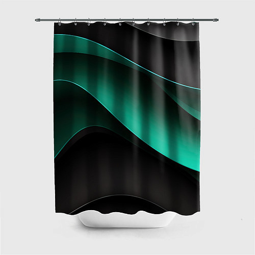 Шторка для ванной Абстрактная зеленая текстура / 3D-принт – фото 1