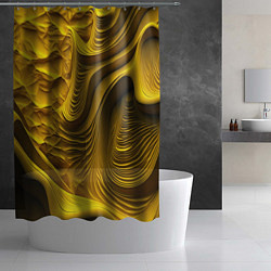 Шторка для душа Объемная желтая текстура, цвет: 3D-принт — фото 2