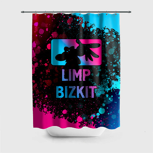 Шторка для ванной Limp Bizkit - neon gradient / 3D-принт – фото 1