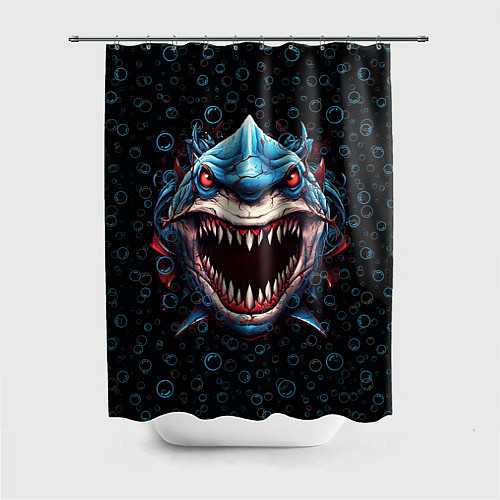 Шторка для ванной Evil shark / 3D-принт – фото 1