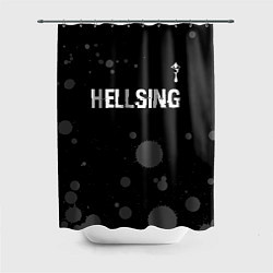 Шторка для ванной Hellsing glitch на темном фоне: символ сверху