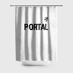 Шторка для душа Portal glitch на светлом фоне: символ сверху, цвет: 3D-принт