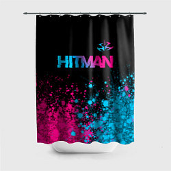 Шторка для ванной Hitman - neon gradient: символ сверху