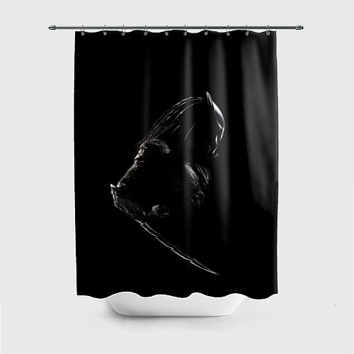 Шторка для ванной Хищник на черном фоне / 3D-принт – фото 1