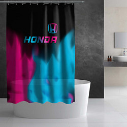 Шторка для душа Honda - neon gradient: символ сверху, цвет: 3D-принт — фото 2