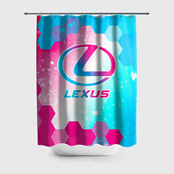 Шторка для душа Lexus neon gradient style, цвет: 3D-принт