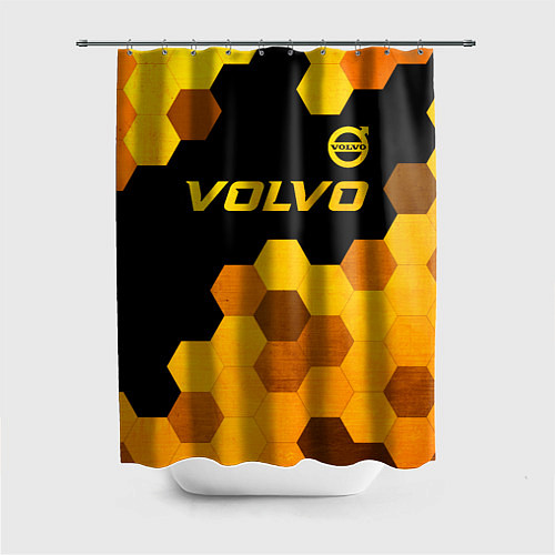 Шторка для ванной Volvo - gold gradient: символ сверху / 3D-принт – фото 1