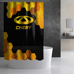 Шторка для душа Chery - gold gradient, цвет: 3D-принт — фото 2